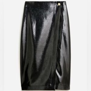 J. Crew Collection wrap skirt in faux patent leather